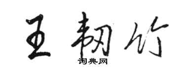 駱恆光王韌竹行書個性簽名怎么寫
