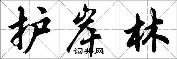 胡問遂護岸林行書怎么寫