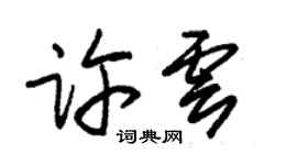 朱錫榮許雲草書個性簽名怎么寫