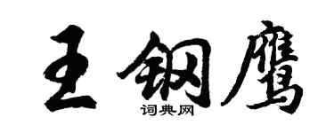 胡問遂王鋼鷹行書個性簽名怎么寫