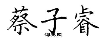 丁謙蔡子睿楷書個性簽名怎么寫