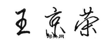 駱恆光王京榮行書個性簽名怎么寫