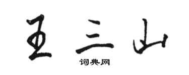 駱恆光王三山行書個性簽名怎么寫