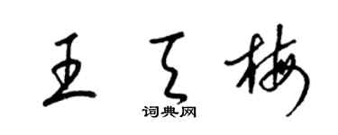 梁錦英王天梅草書個性簽名怎么寫