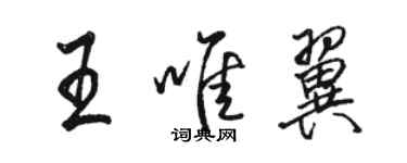 駱恆光王唯翼行書個性簽名怎么寫