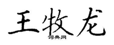 丁謙王牧龍楷書個性簽名怎么寫