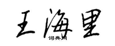 王正良王海里行書個性簽名怎么寫