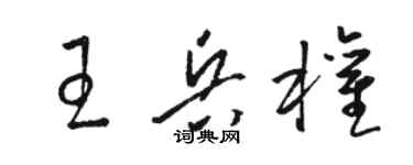 駱恆光王兵權草書個性簽名怎么寫