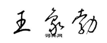 梁錦英王象勃草書個性簽名怎么寫