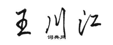 駱恆光王川江行書個性簽名怎么寫