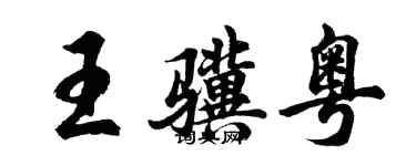 胡問遂王驥粵行書個性簽名怎么寫