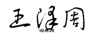 曾慶福王澤周草書個性簽名怎么寫