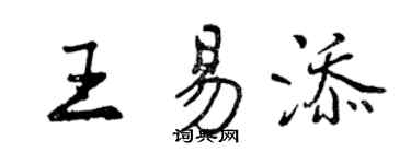 曾慶福王易添行書個性簽名怎么寫