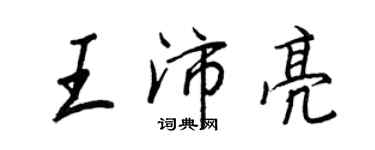 王正良王沛亮行書個性簽名怎么寫
