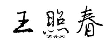 曾慶福王照春行書個性簽名怎么寫