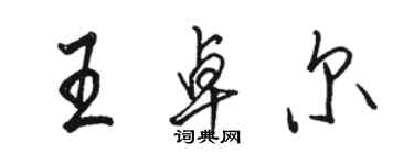 駱恆光王卓爾行書個性簽名怎么寫