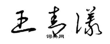 曾慶福王青儀草書個性簽名怎么寫