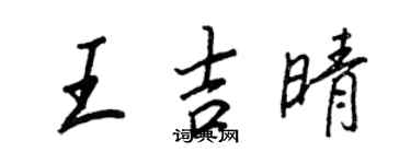 王正良王吉晴行書個性簽名怎么寫