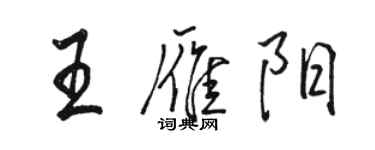 駱恆光王雁陽行書個性簽名怎么寫