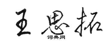 駱恆光王思拓行書個性簽名怎么寫