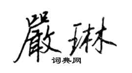 王正良嚴琳行書個性簽名怎么寫