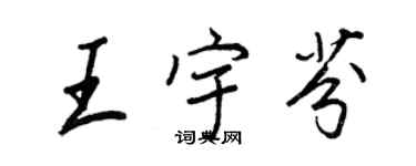 王正良王宇芬行書個性簽名怎么寫