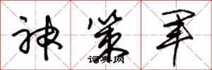 朱錫榮神策軍草書怎么寫