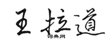 駱恆光王拉道行書個性簽名怎么寫