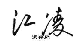 駱恆光江凌草書個性簽名怎么寫