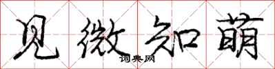 龐中華見微知萌行書怎么寫