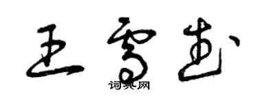 曾慶福王雪武草書個性簽名怎么寫