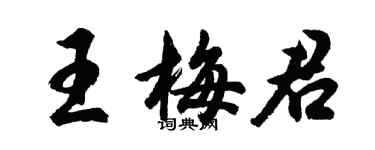 胡問遂王梅君行書個性簽名怎么寫