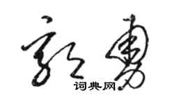 駱恆光郭勇草書個性簽名怎么寫