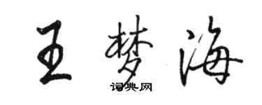 駱恆光王夢海行書個性簽名怎么寫