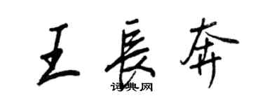 王正良王長奔行書個性簽名怎么寫