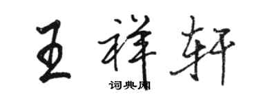 駱恆光王祥軒行書個性簽名怎么寫