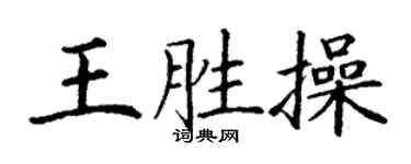 丁謙王勝操楷書個性簽名怎么寫