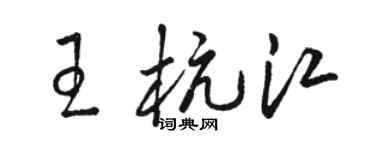 駱恆光王杭江草書個性簽名怎么寫