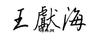王正良王獻海行書個性簽名怎么寫