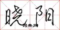 駱恆光曉陽行書怎么寫