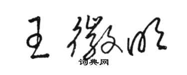 駱恆光王徽明草書個性簽名怎么寫