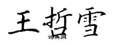 丁謙王哲雪楷書個性簽名怎么寫