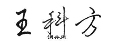 駱恆光王科方行書個性簽名怎么寫