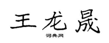 袁強王龍晟楷書個性簽名怎么寫