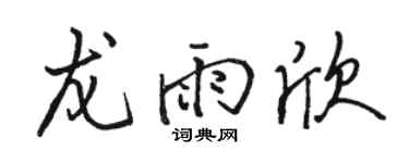 駱恆光龍雨欣行書個性簽名怎么寫