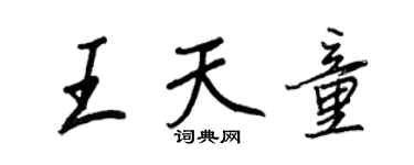 王正良王天童行書個性簽名怎么寫