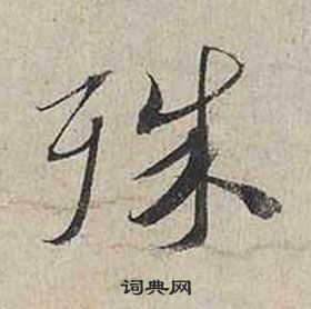 自書詩卷中蔡襄的寫法