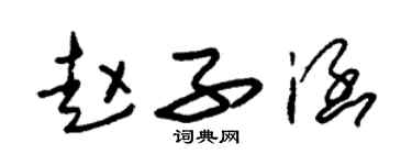 朱錫榮趙子涵草書個性簽名怎么寫