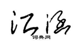 朱錫榮江涵草書個性簽名怎么寫