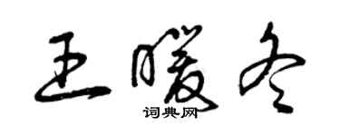 曾慶福王暖冬草書個性簽名怎么寫